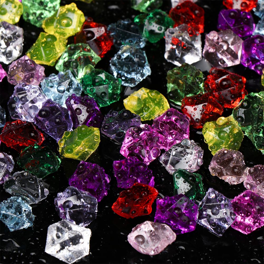 Marine Aquarium Cube - 50PCS/pack Colorful 1.4*1.1cm Aquarium Acrylic Stones