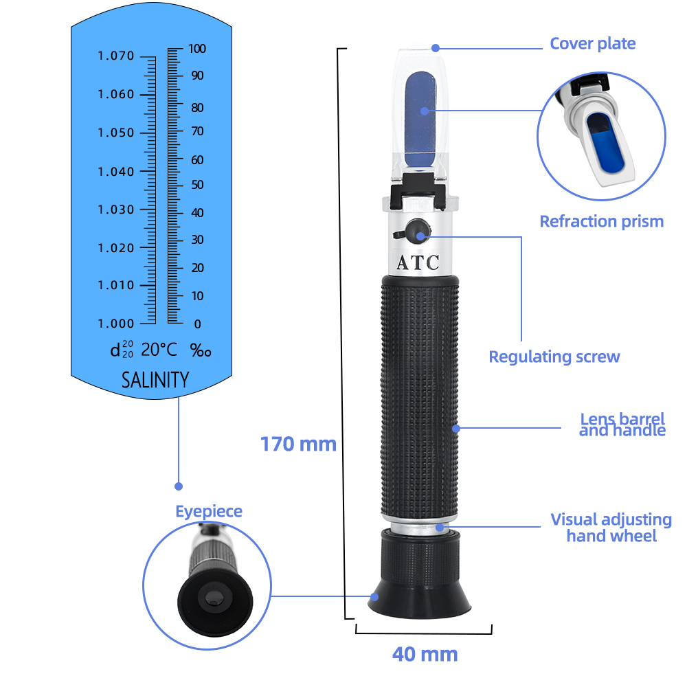Handheld Salinity Refractomete - Marine Aquarium Refractometer review and price
